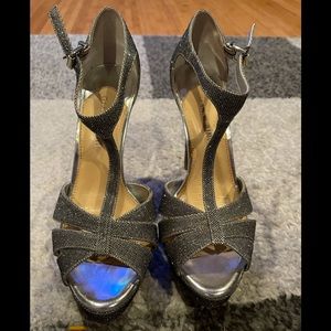 Gianni Bini Silver Sparkle Heels